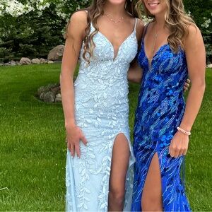 Green Sleeveless Spaghetti Strap Prom Gown